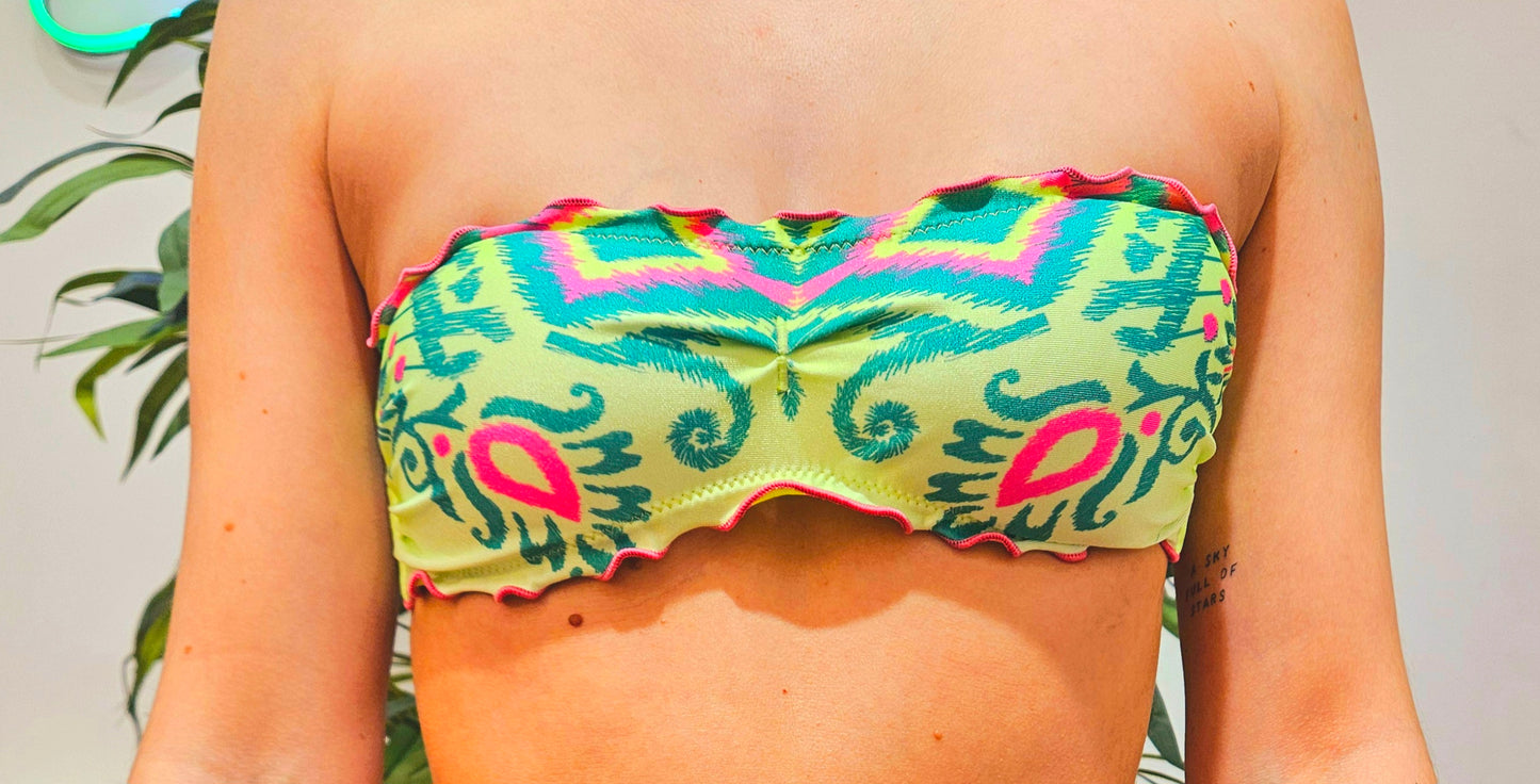 F**K Bikini Fascia con slip regolabile fantasia