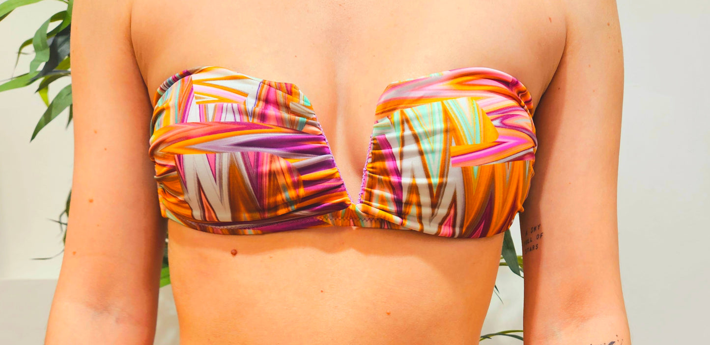F**K Bikini Fascia a V con ferretto e slip fisso fantasia