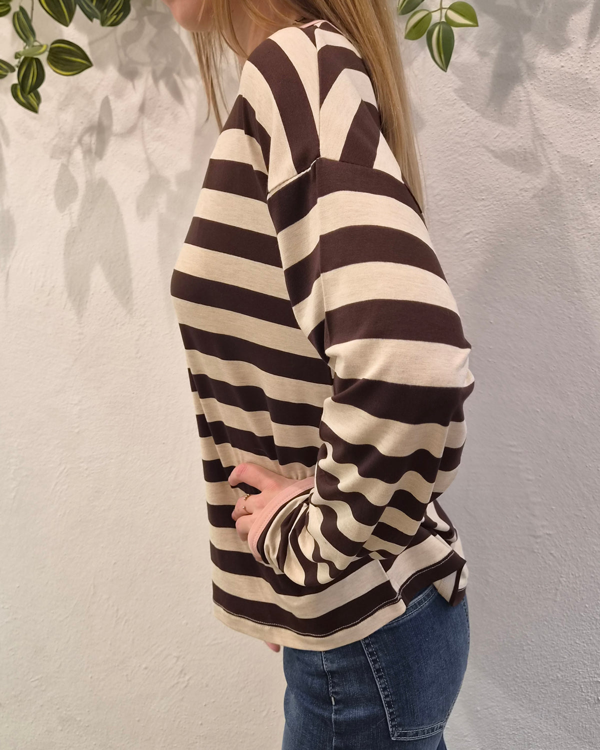 Susy Mix Maglia riga Moro