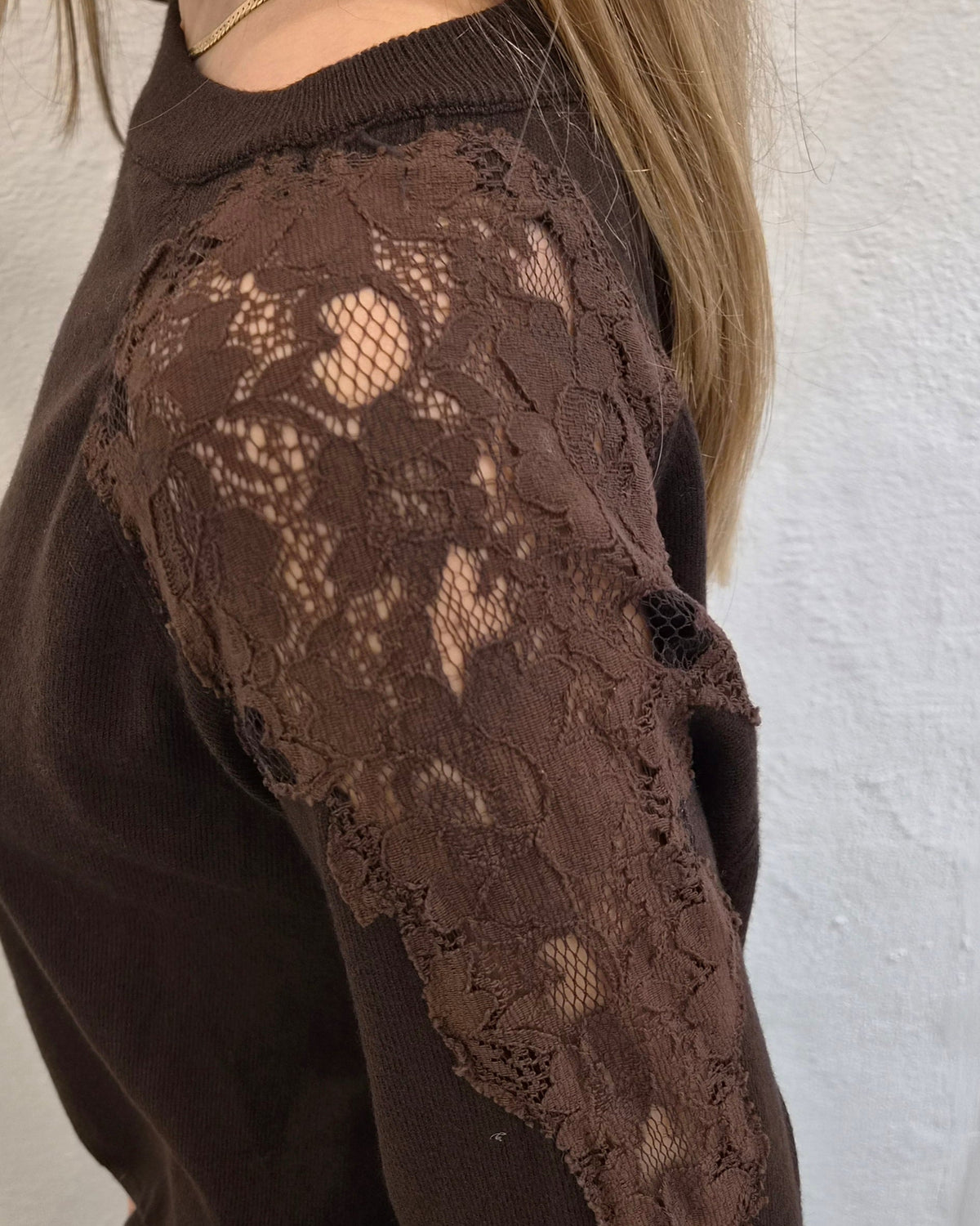 Susy Mix Maglia Pizzo Spalle Moro