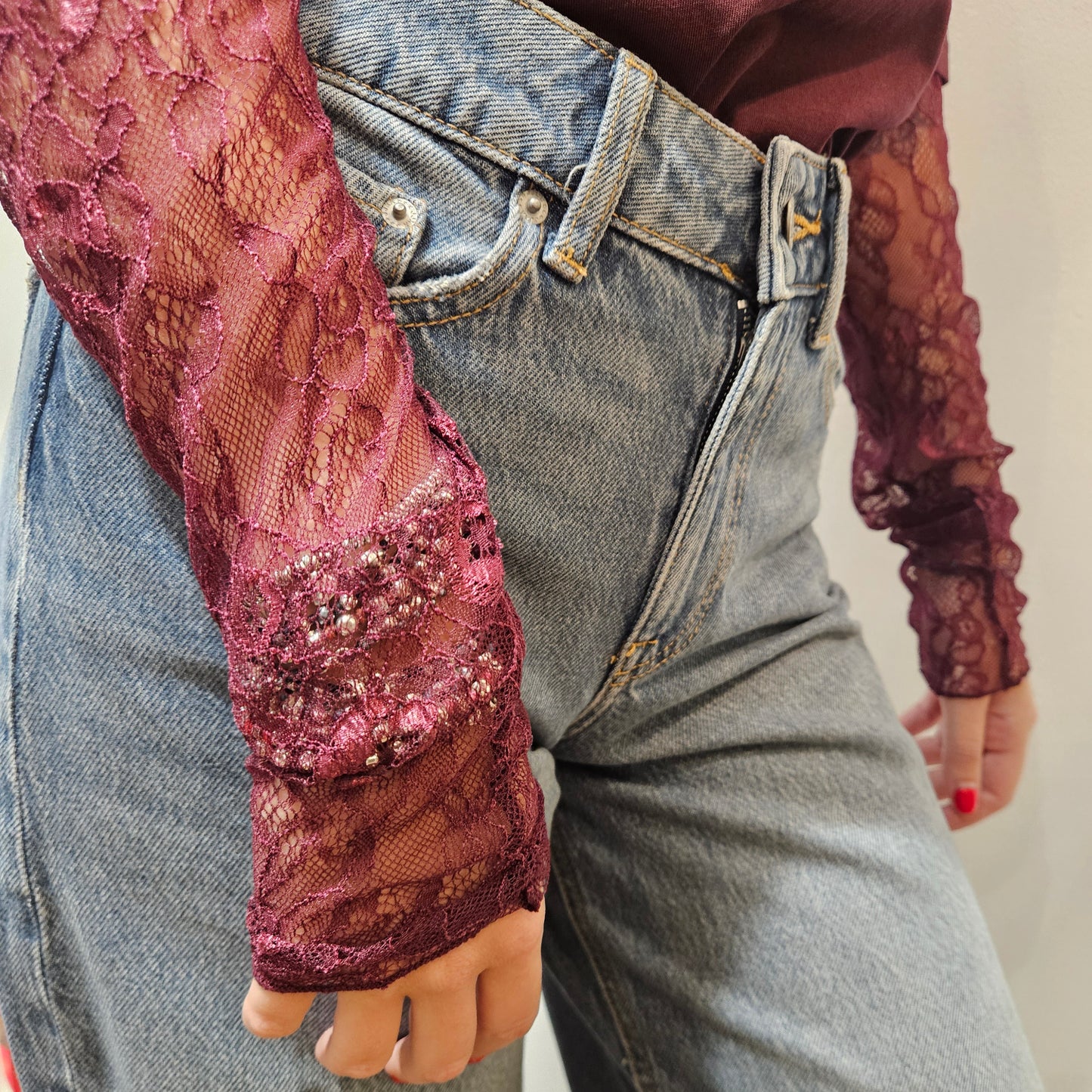Susy Mix Maglia con pizzo