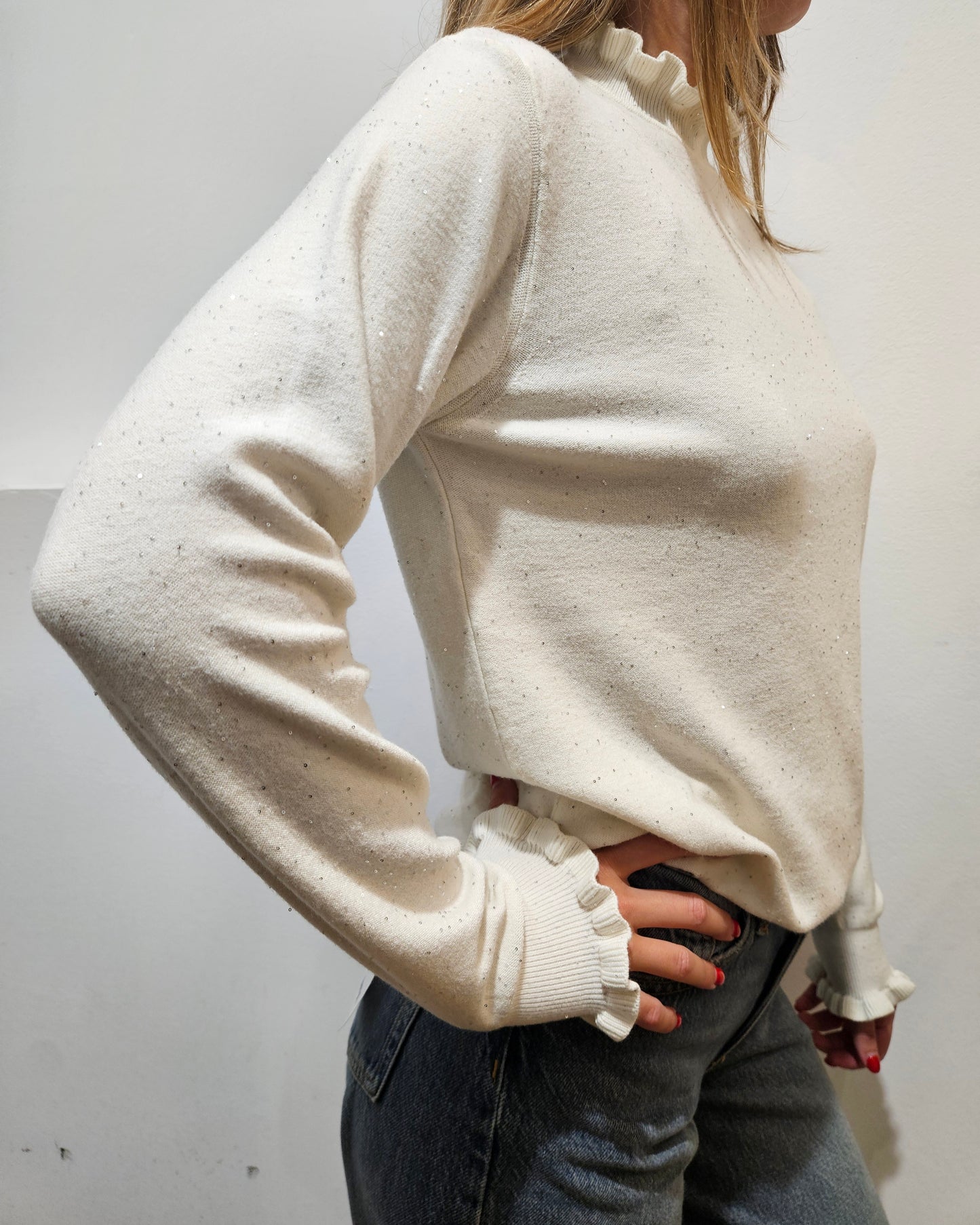 Have One Maglia rouches bianco