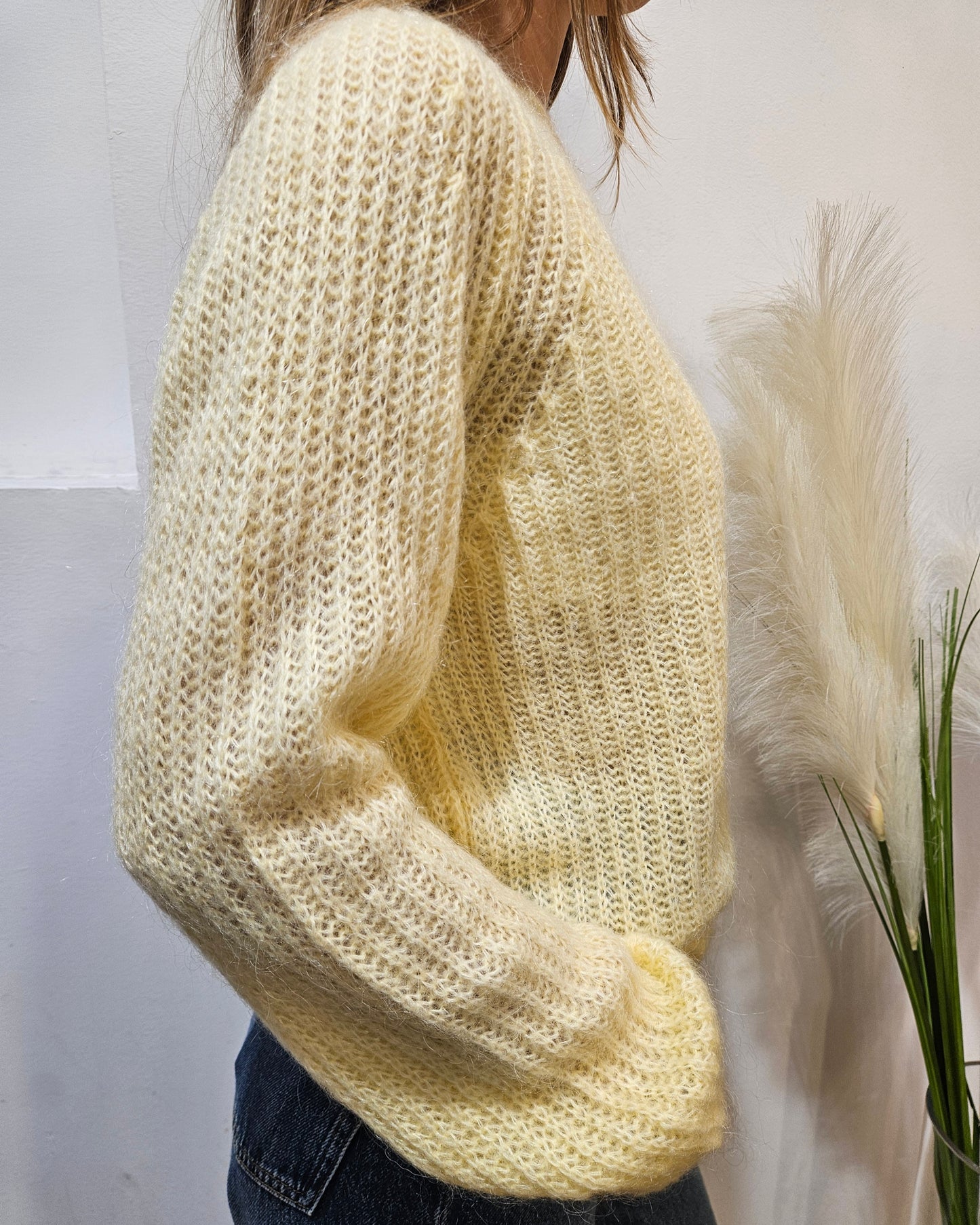 Kontatto Maglia punto pannocchia giallo pastello