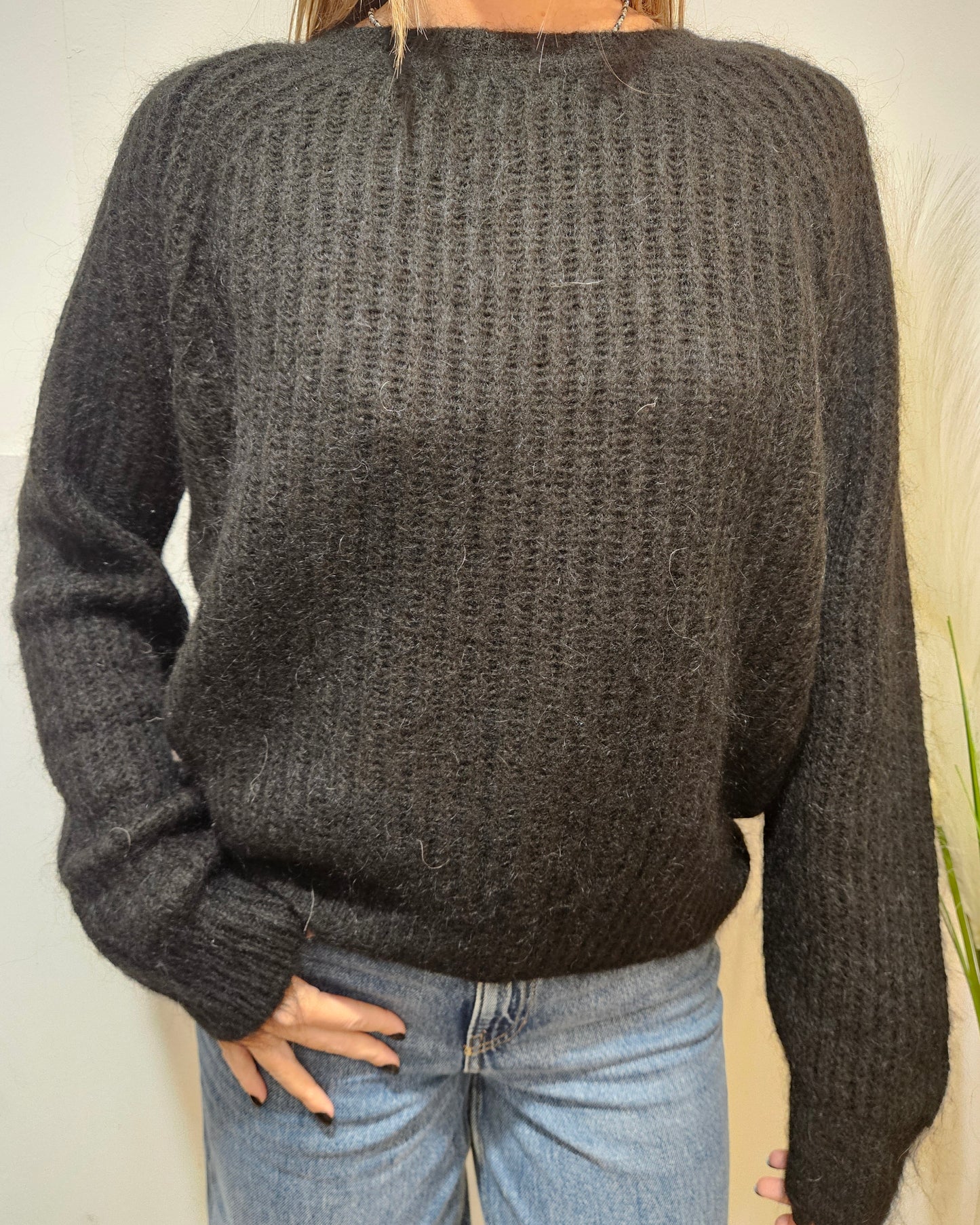 Kontatto Maglia punto pannocchia nero