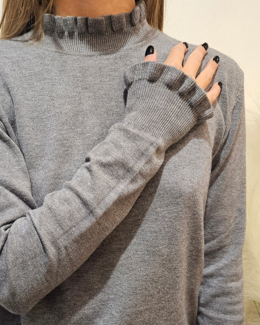 Have One Maglia rouches grigio