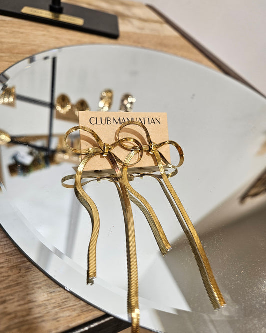 Club Manhattan Orecchini Golden Bow Tie