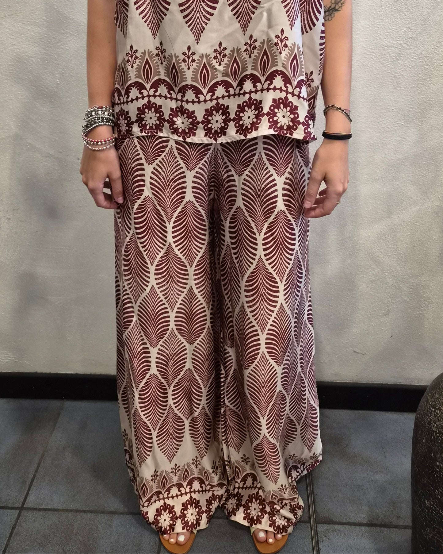 Susy Mix Pantalone Fantasia rosso india