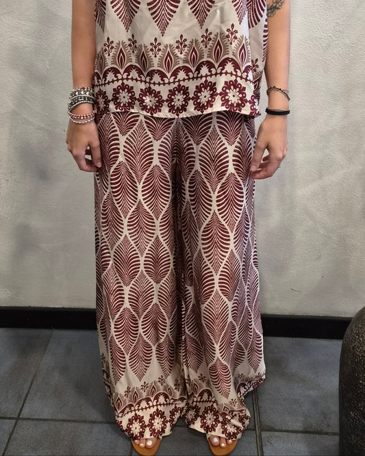 Susy Mix Pantalone Fantasia rosso india