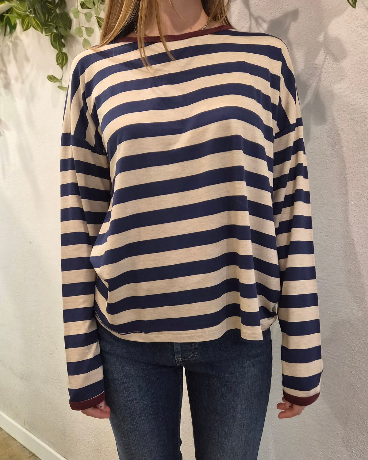 Susy Mix Maglia riga Blu