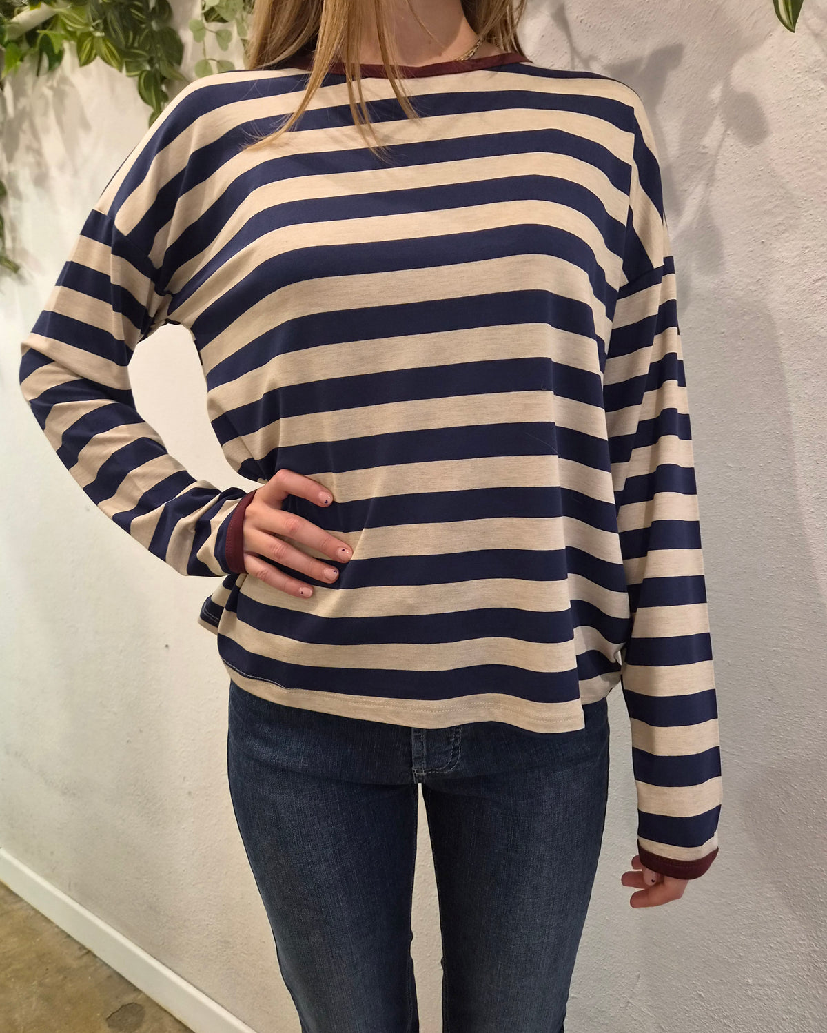 Susy Mix Maglia riga Blu