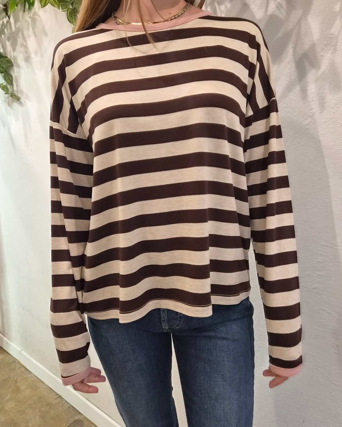 Susy Mix Maglia riga Moro