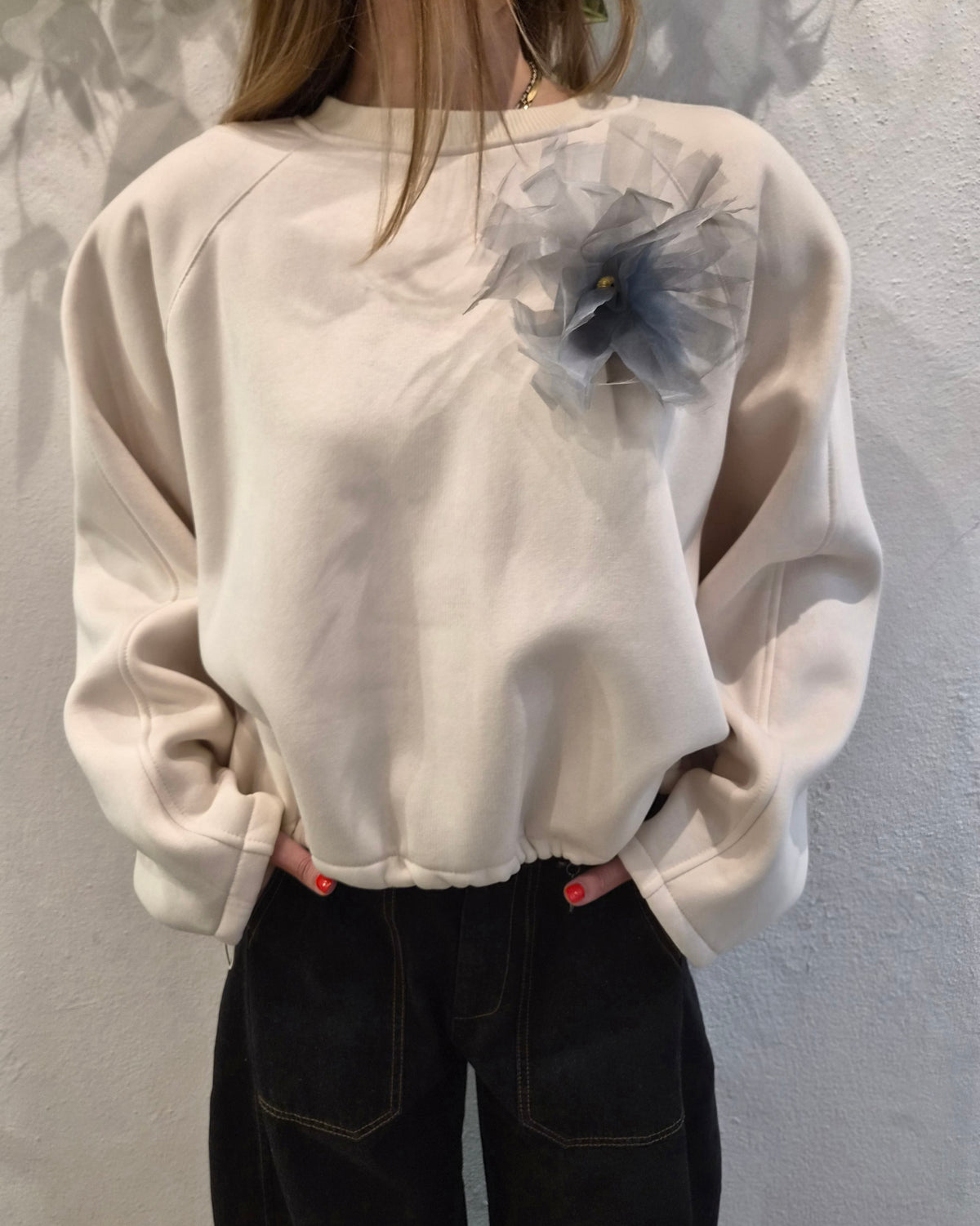 Philia Loft Felpa Crema Fiore