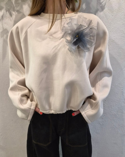 Philia Loft Felpa Crema Fiore