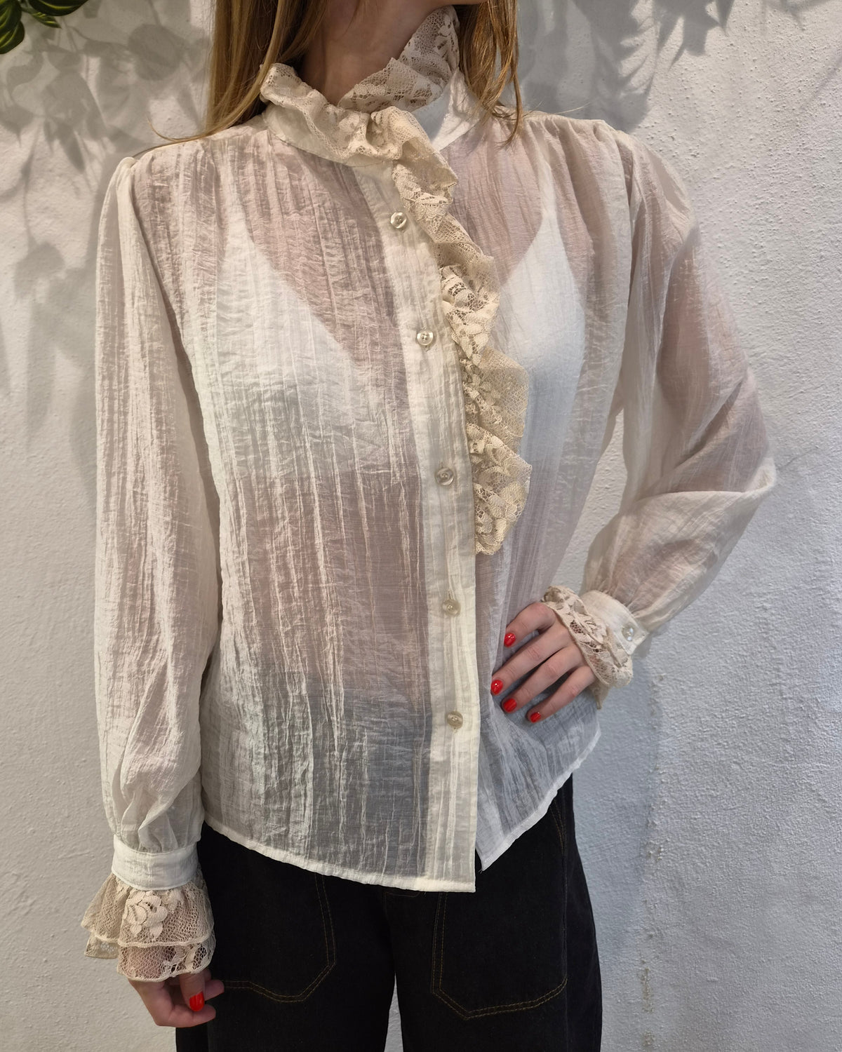 HaveOne Camicia Pizzo Burro