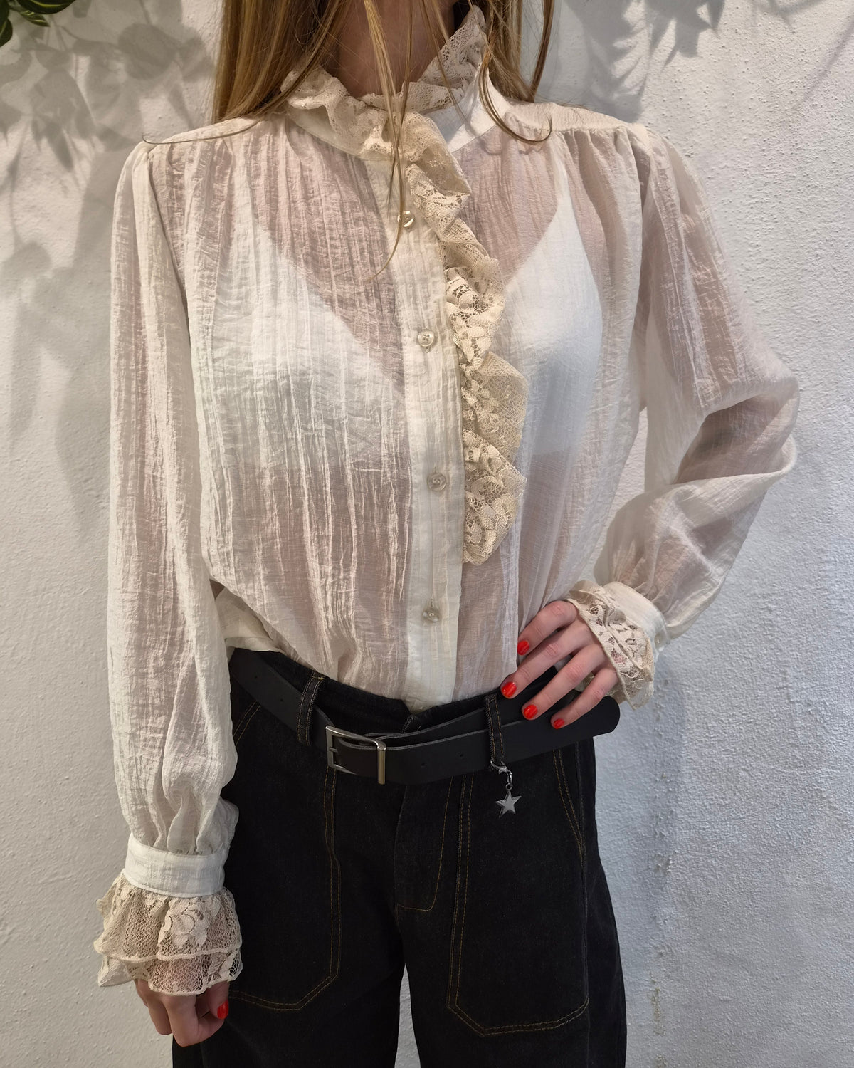 HaveOne Camicia Pizzo Burro