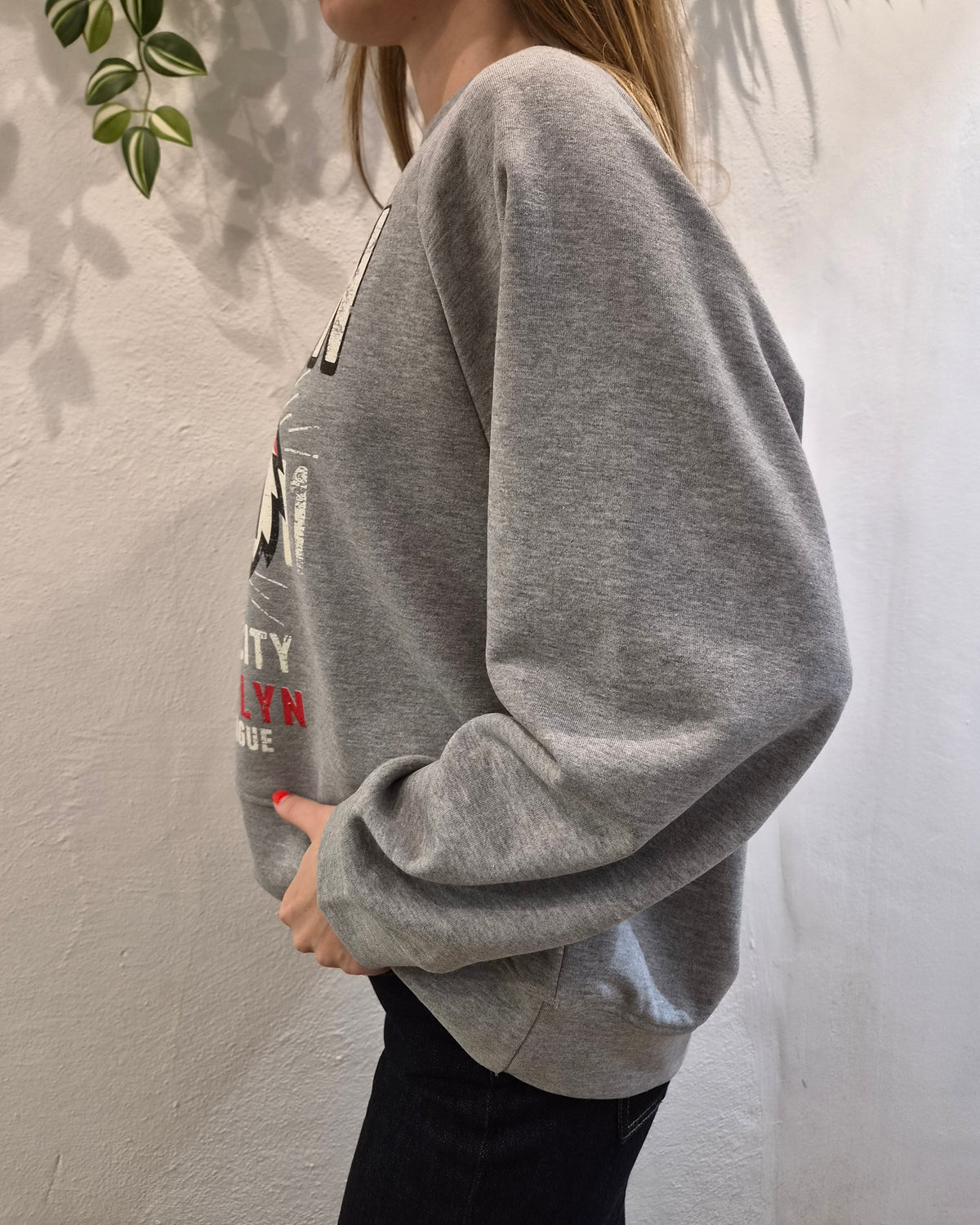 Susy Mix Felpa Stampa Grigio Melange